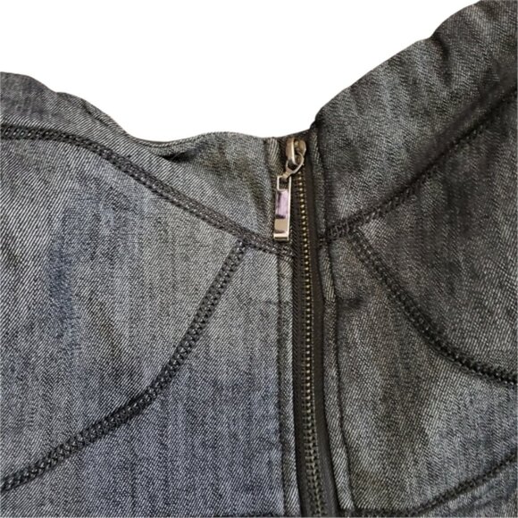 Addition Elle strapless sweetheart neckline denim jean dress plus - Picture 2 of 9